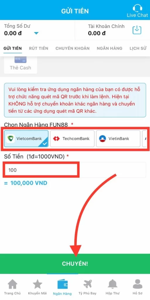 Nạp Tiền FUN88 Bằng QR Pay