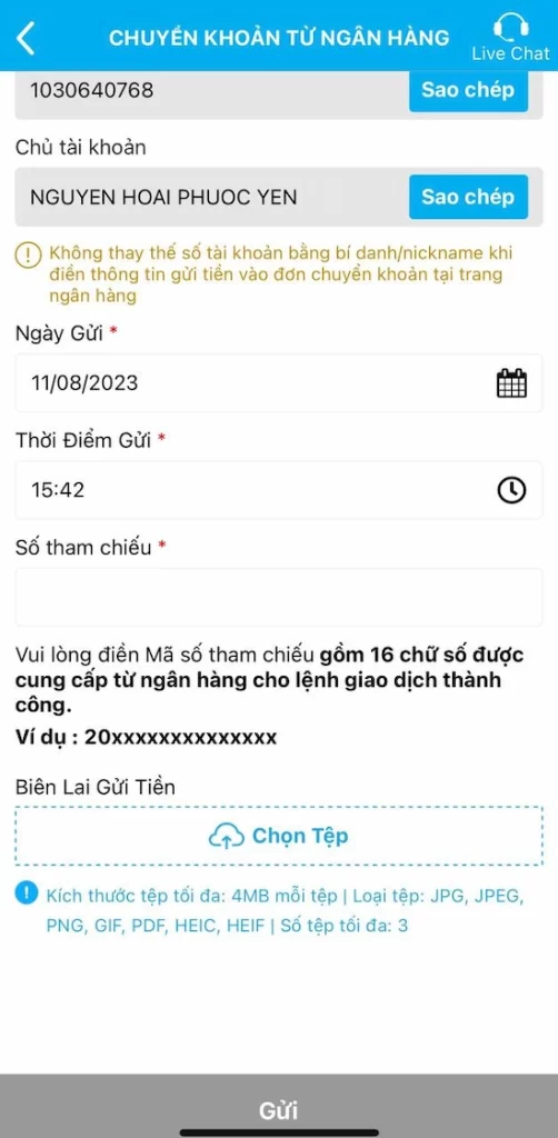 Hướng Dẫn Nạp Tiền Ngân Hàng Địa Phương