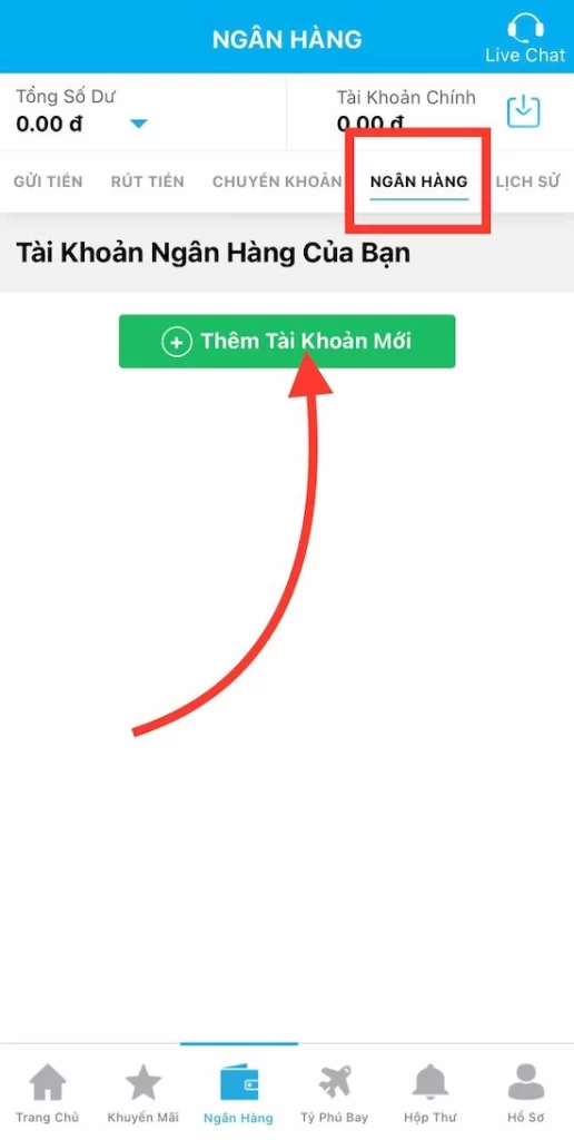 Thêm Tài Khoản Ngân Hàng Để Rút Tiền Về