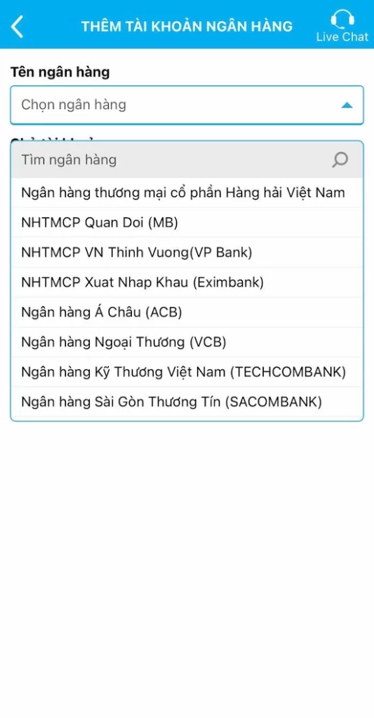 Thêm Tài Khoản Ngân Hàng Để Rút Tiền Về