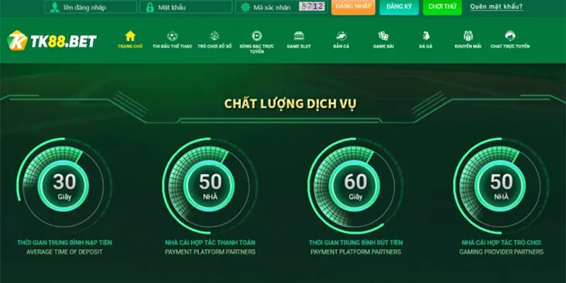 Dịch vụ chất lượng tại TK88.