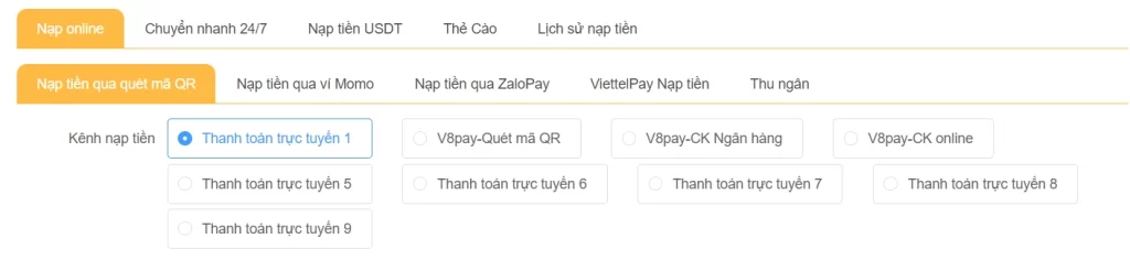 Một Số Hình Thức Nạp Tiền Vào Tk88 Casino