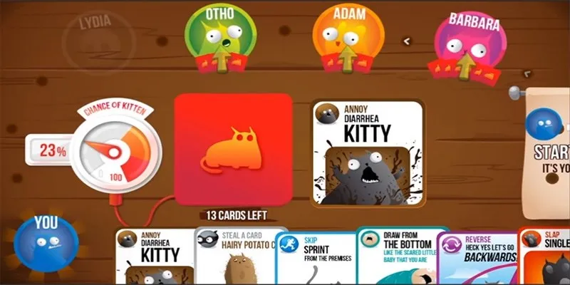 Những lá bài khác trong game Exploding Kittens